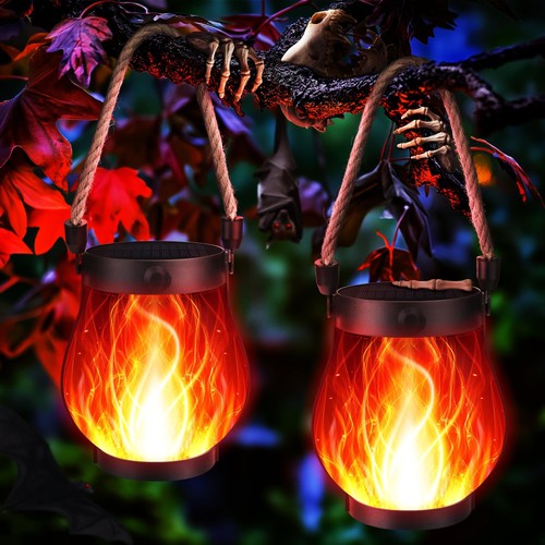 Solar flame lantern hanging - solar,